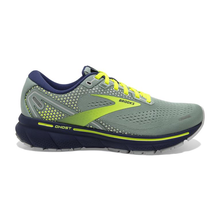 Brooks Ghost 14 Cushioned Road Running Shoes - Women's - Blue Surf/Cobalt/Nightlife/Green Yellow (98